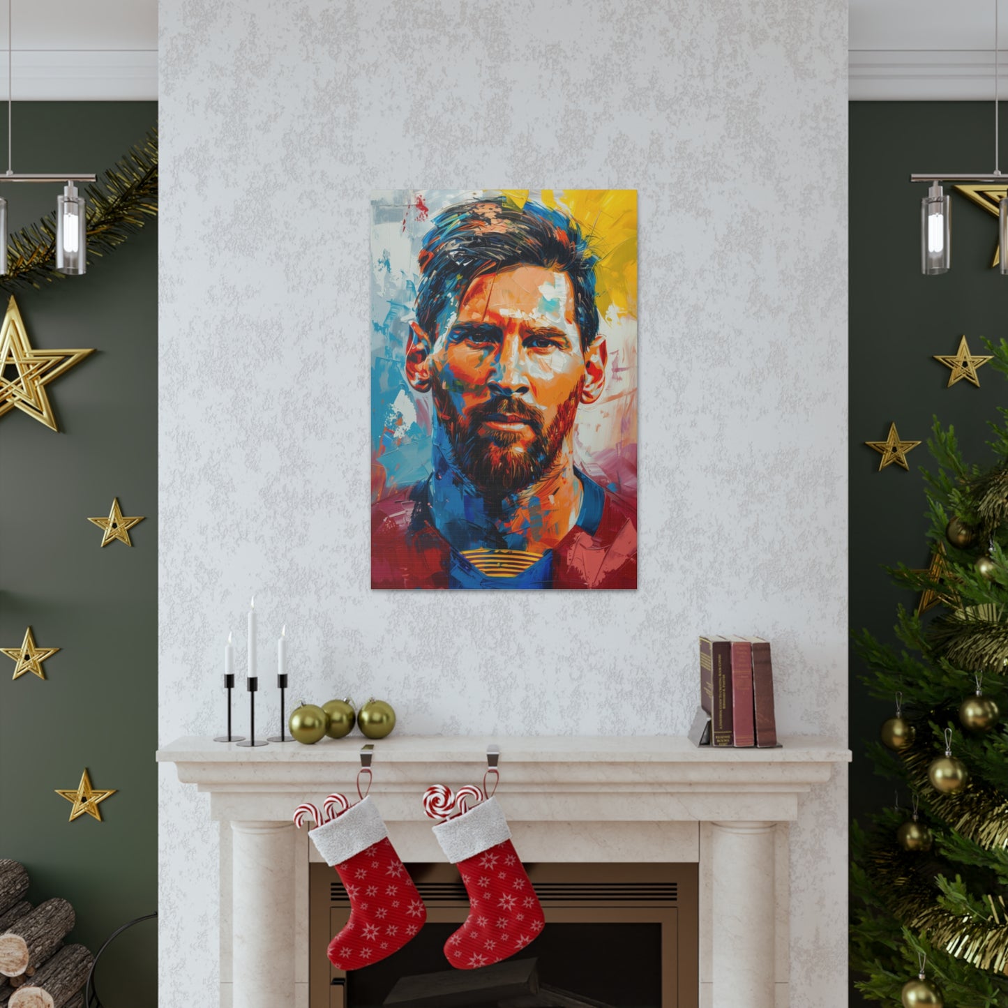 Lionel Messi - Abstract Digital Painting Canvas Gallery Wraps