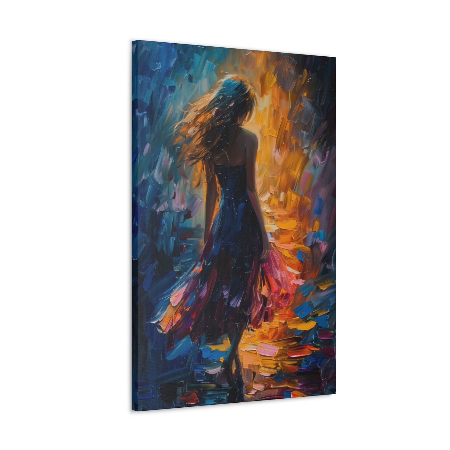 girl - Leonid Afremov Style Digital Print Canvas Gallery Wraps