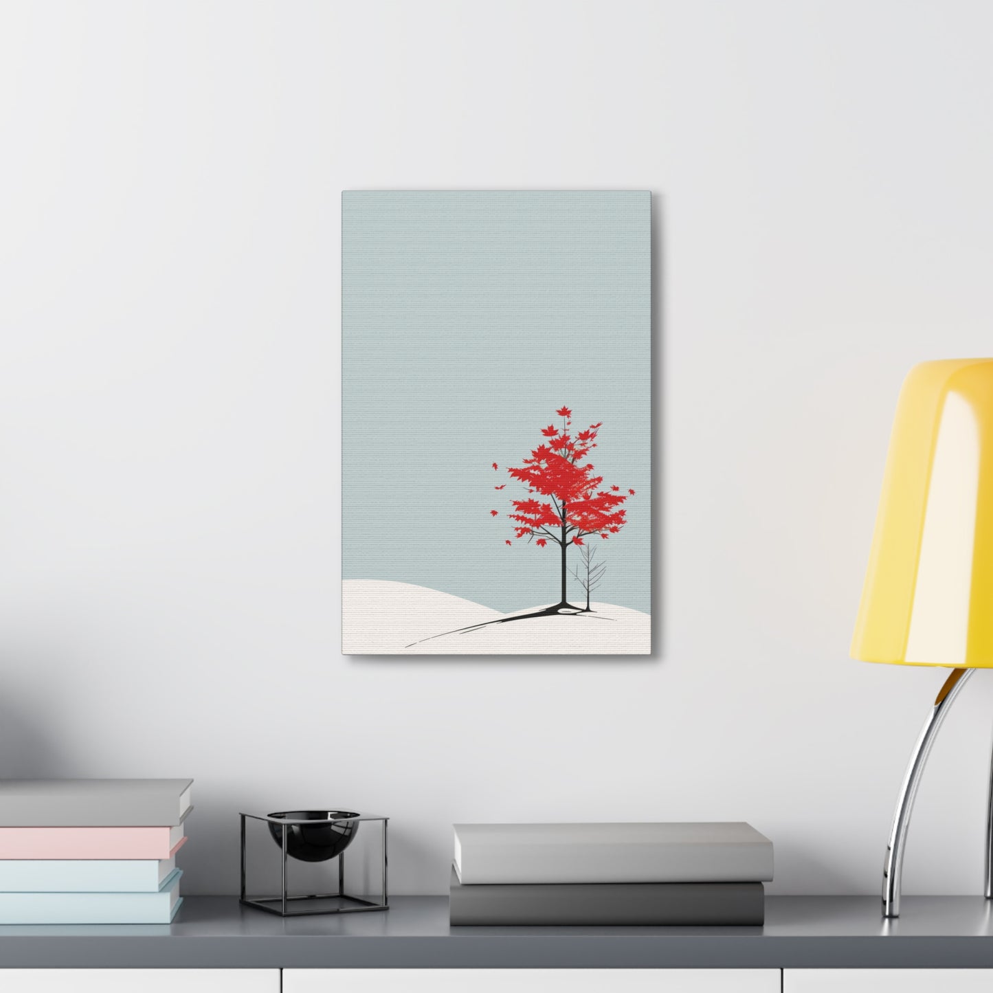 Maple Tree in Winter - Illustration Canvas Gallery Wraps