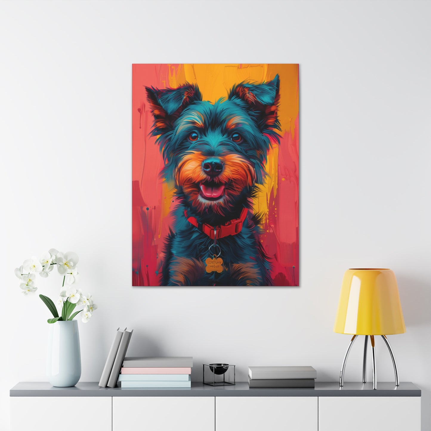 Terrier Dog - Abstract Illustration Canvas Gallery Wraps