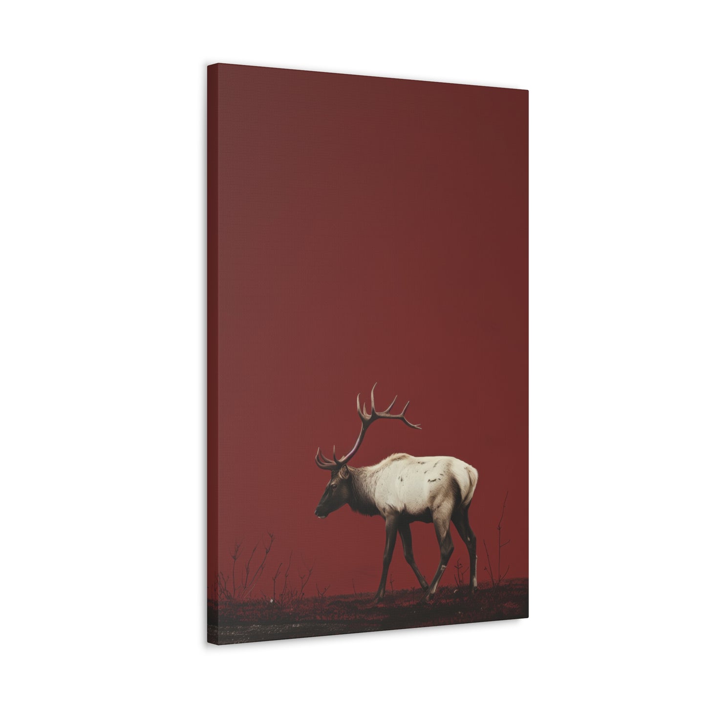 Moose with Antlers Digital Illustration Canvas Gallery Wraps