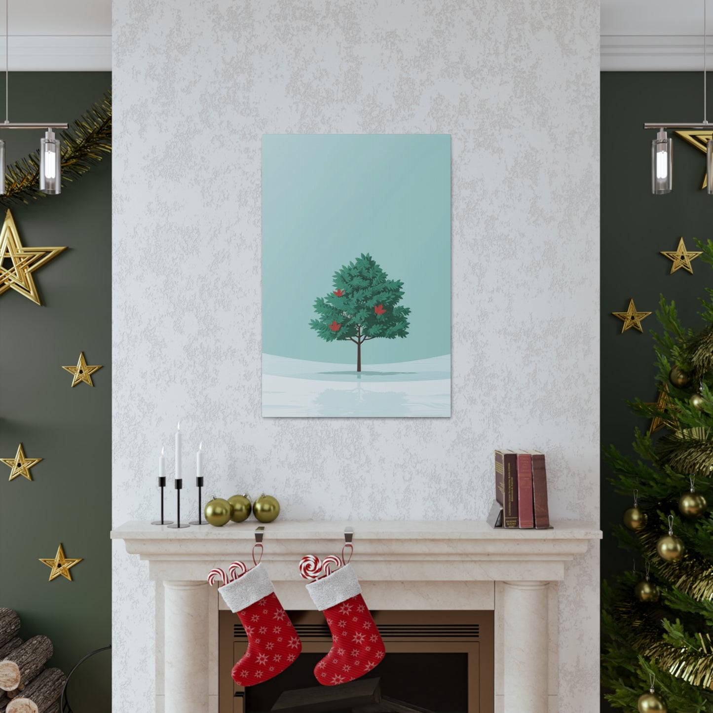 Maple Tree in Winter - Illustration Canvas Gallery Wraps