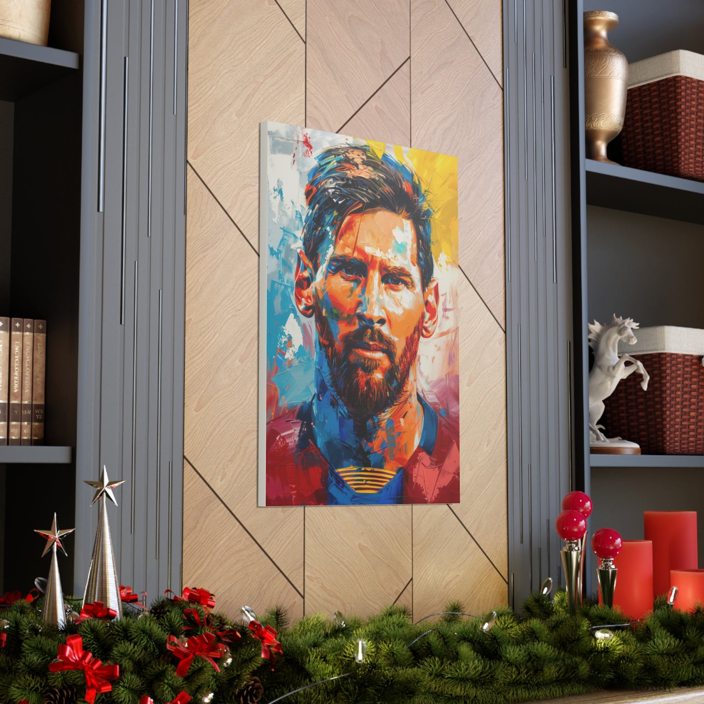 Lionel Messi - Abstract Digital Painting Canvas Gallery Wraps