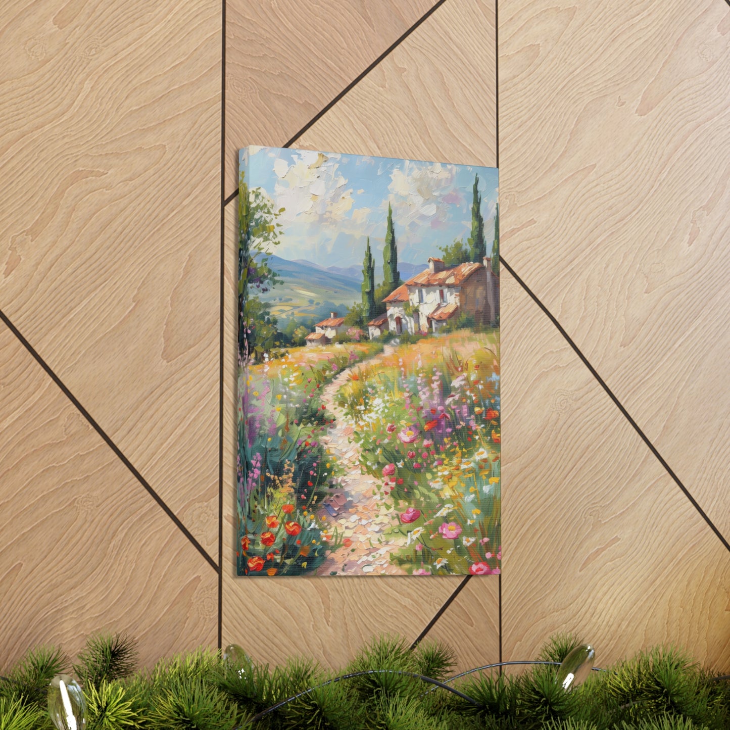 countryside house with garden in medieval times Digital Oil Painting Print Canvas Gallery Wraps