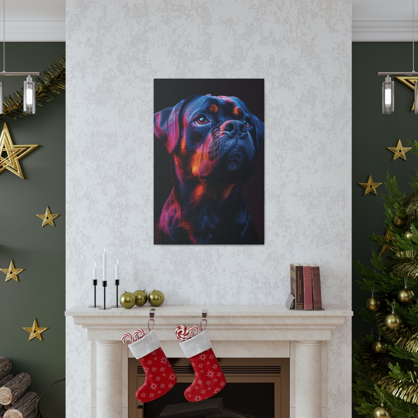 Rottweiler Dog - Abstract Illustration Canvas Gallery Wraps