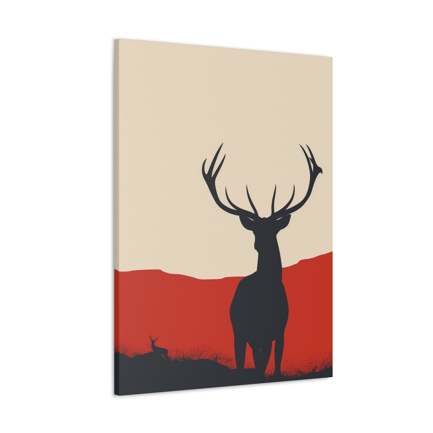 Reindeer with antlers  Digital Illustration Canvas Gallery Wraps