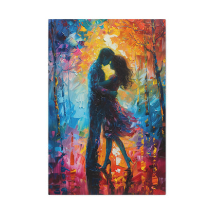 Couple - Leonid Afremov Style Digital Oil Painting Canvas Gallery Wraps