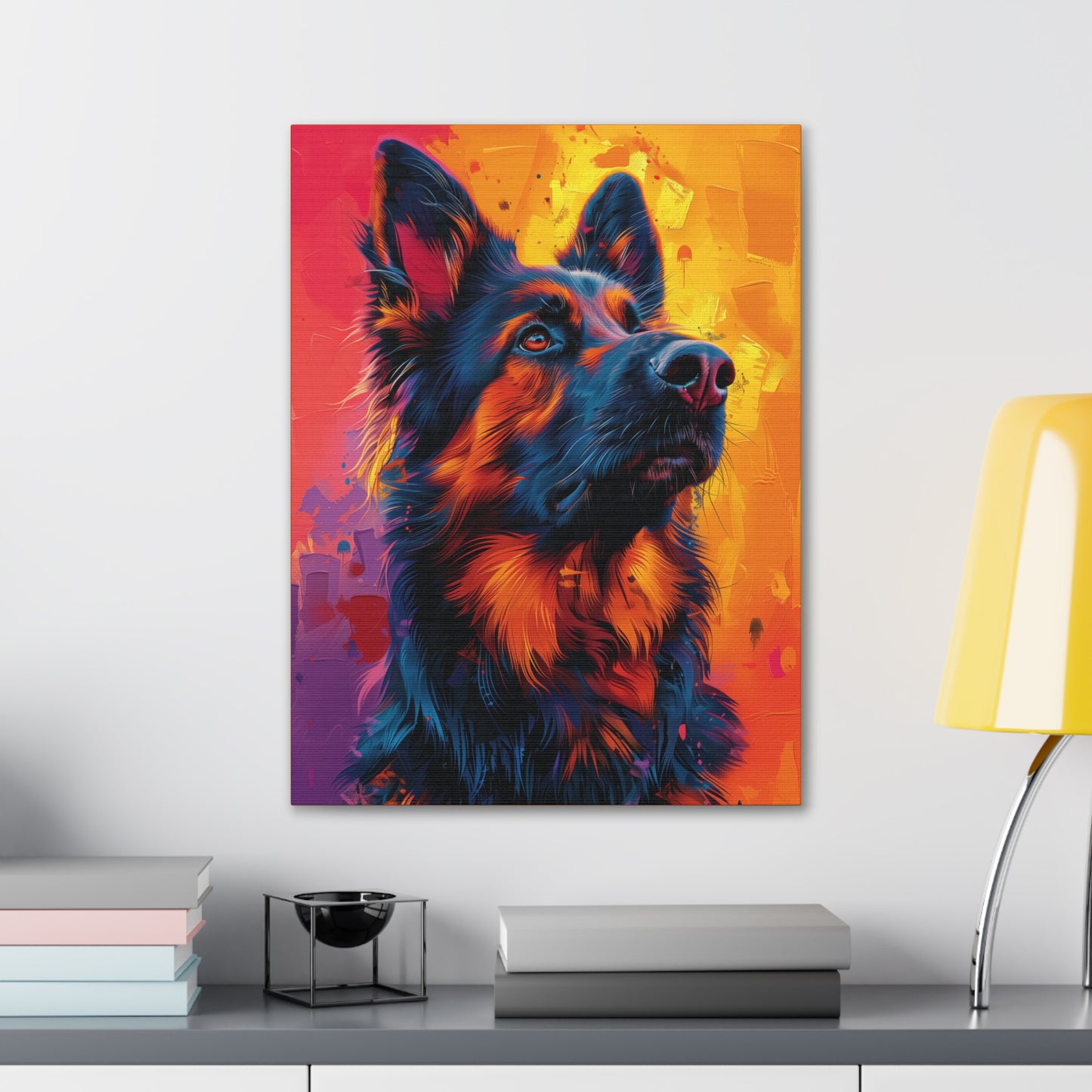 German Shepherd - Abstract Illustration Canvas Gallery Wraps