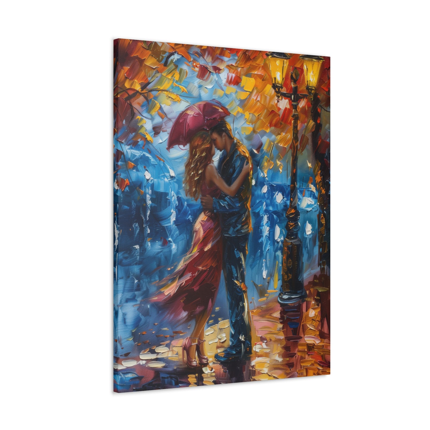 Couple - Leonid Afremov Style Digital Oil Painting Canvas Gallery Wraps