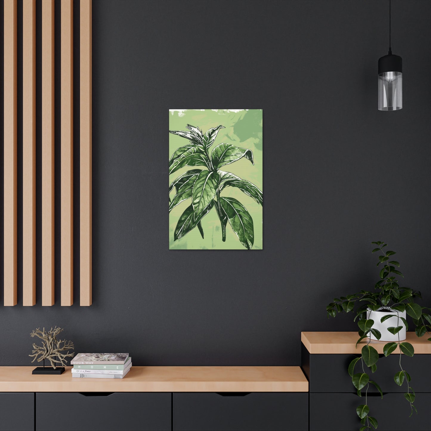 Plant Leaves Digital Illustration Canvas Gallery Wraps