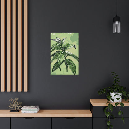 Plant Leaves Digital Illustration Canvas Gallery Wraps