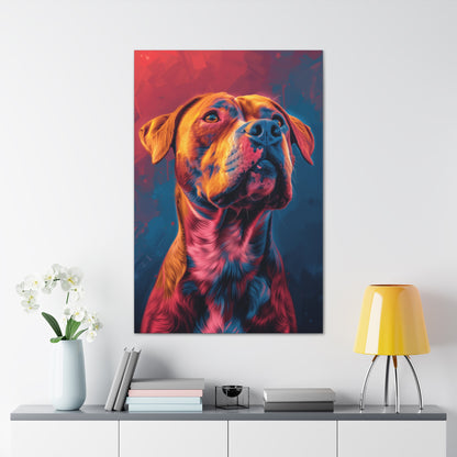 American Pit Bull Terrier - Abstract Illustration Canvas Gallery Wraps