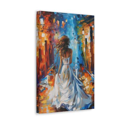 Bride in the Street - Leonid Afremov Style Digital Print Canvas Gallery Wraps