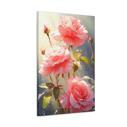 Rose Flowers - Watercolor Painting Digital Illustration Canvas Gallery Wraps