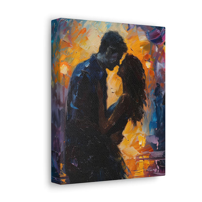 Couple - Leonid Afremov Style Digital Oil Painting Canvas Gallery Wraps