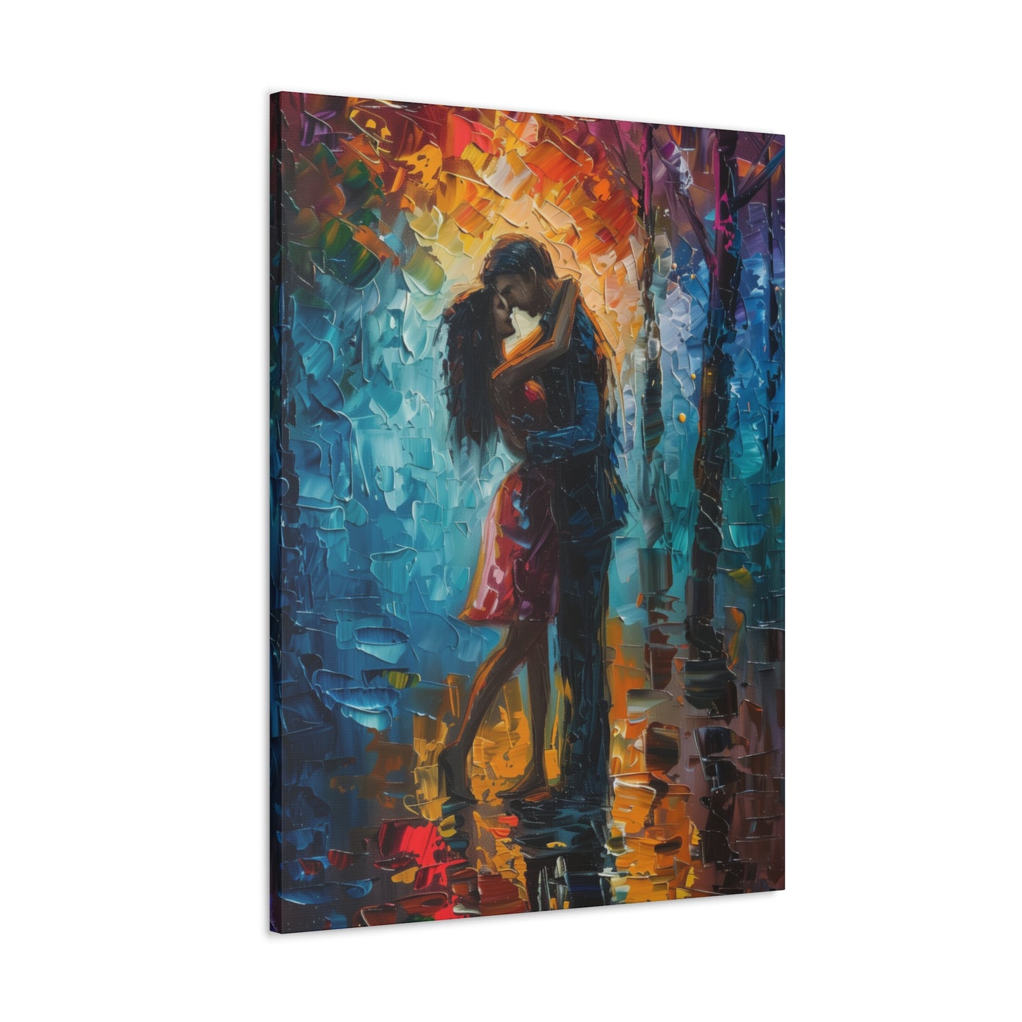 Couple - Leonid Afremov Style Digital Oil Painting Canvas Gallery Wraps