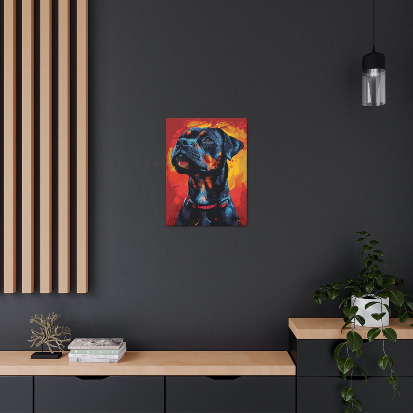 Rottweiler Dog - Abstract Illustration Canvas Gallery Wraps