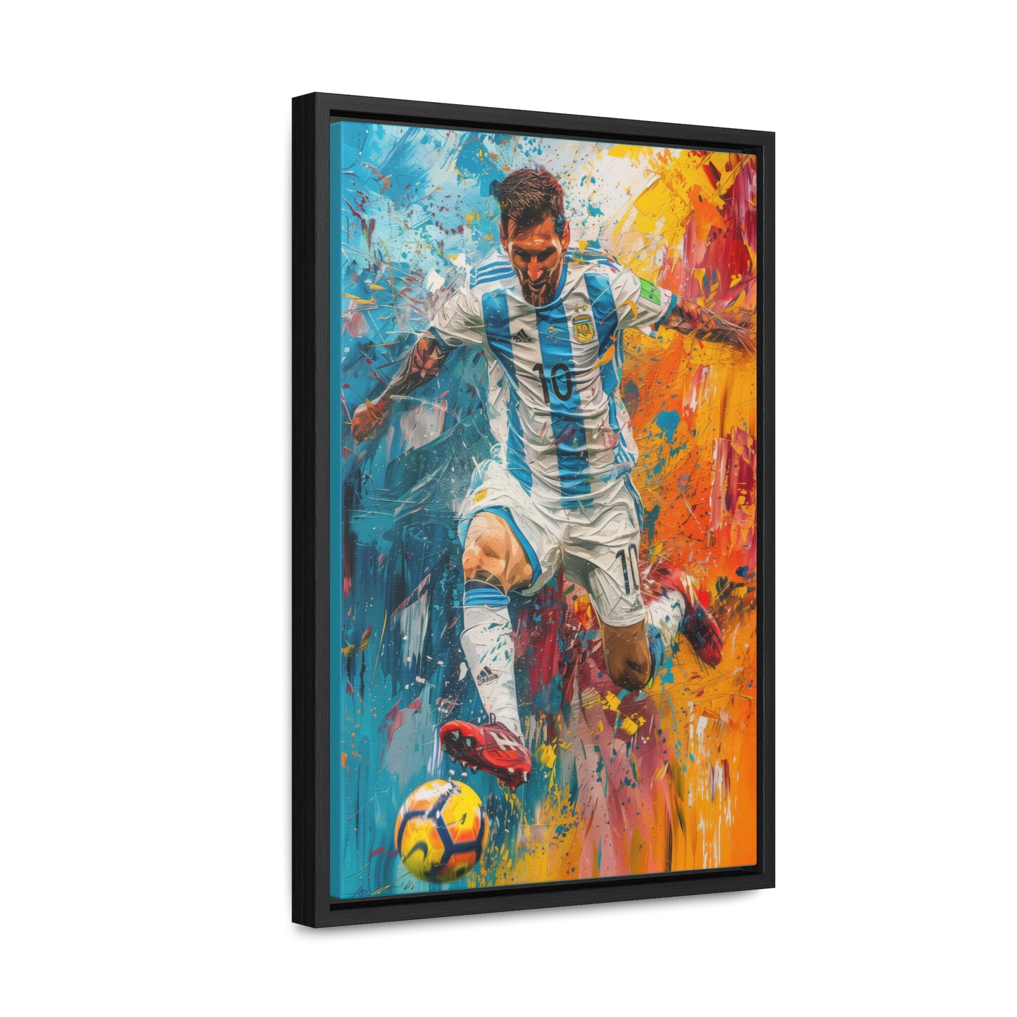 Lionel Messi Playing with Argentina T-Shirt - Canvas Print