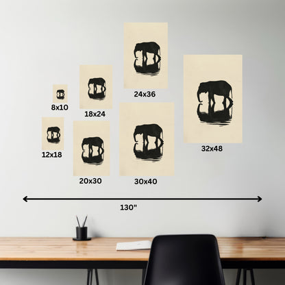 Elephant  Digital Illustration Canvas Gallery Wraps