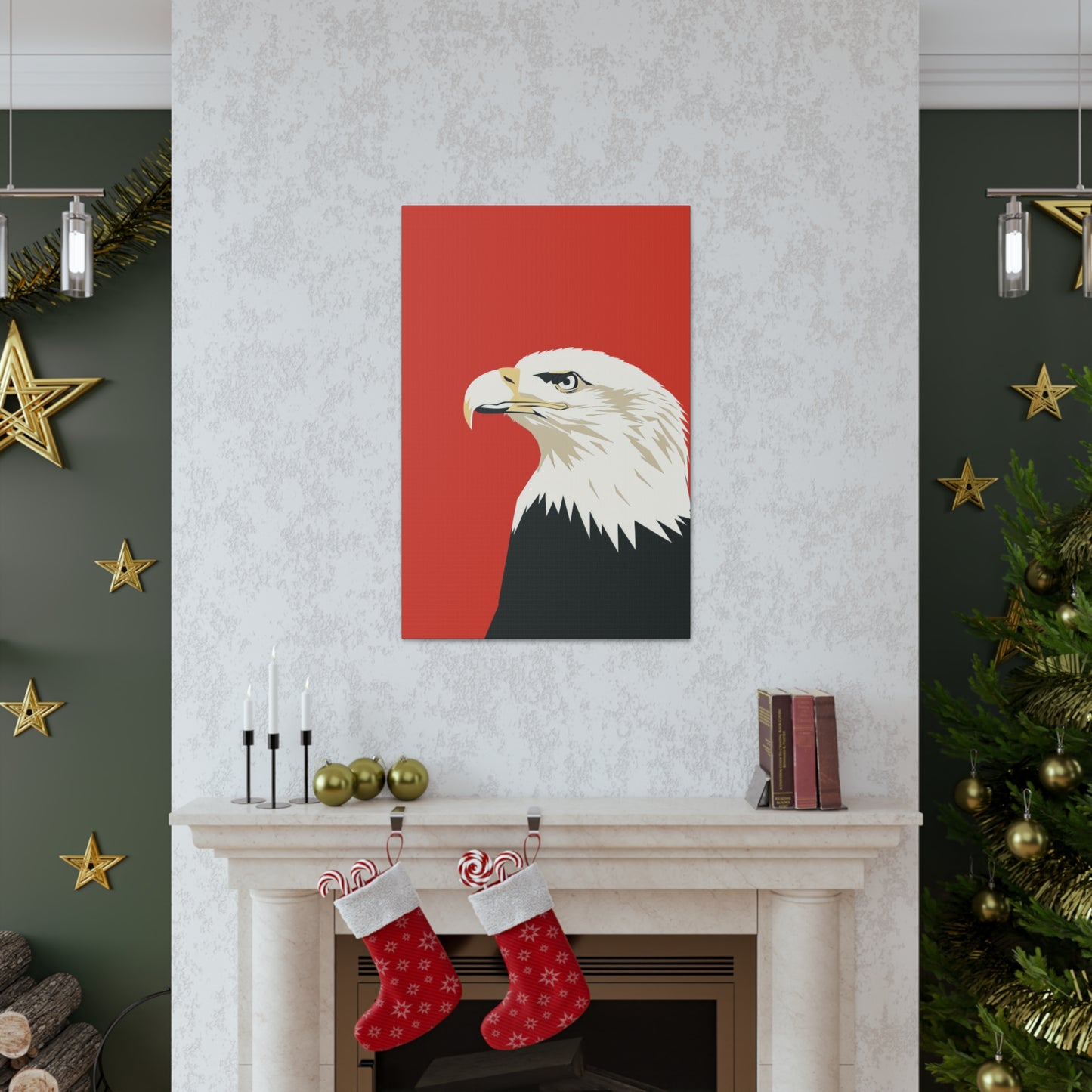 Bald Eagle Digital Illustration Canvas Gallery Wraps