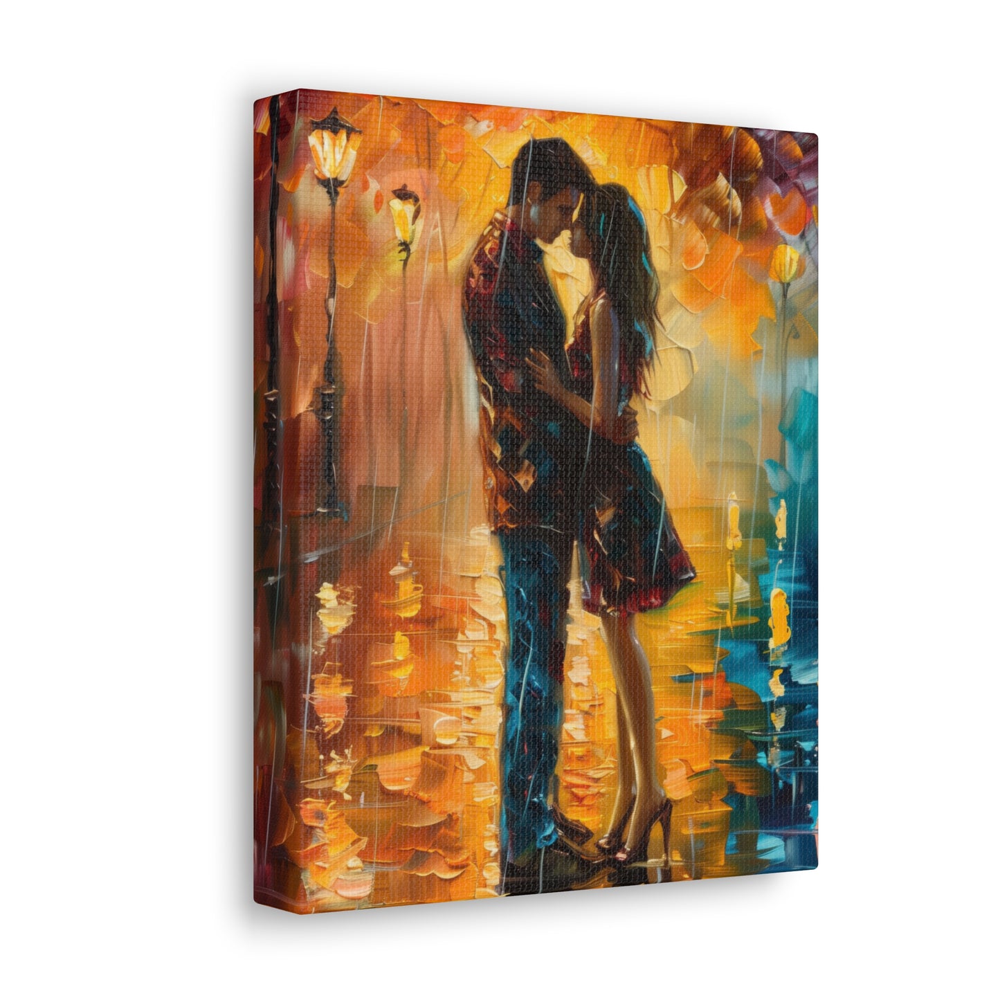 Couple - Leonid Afremov Style Digital Oil Painting Canvas Gallery Wraps