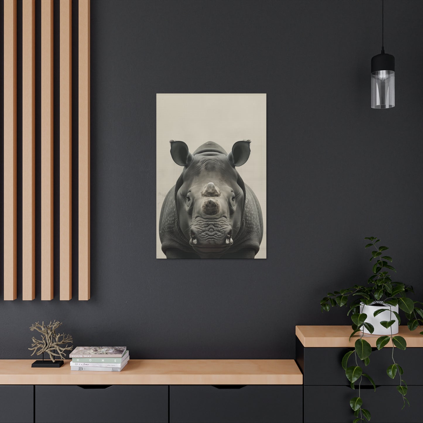 Rhinoceros  Digital Illustration Canvas Gallery Wraps