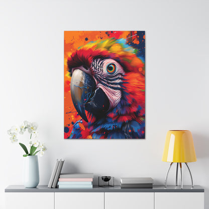 Macaw Parrot - Digital Illustration Canvas Gallery Wraps