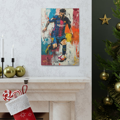 Lionel Messi - Abstract Digital Painting Canvas Gallery Wraps