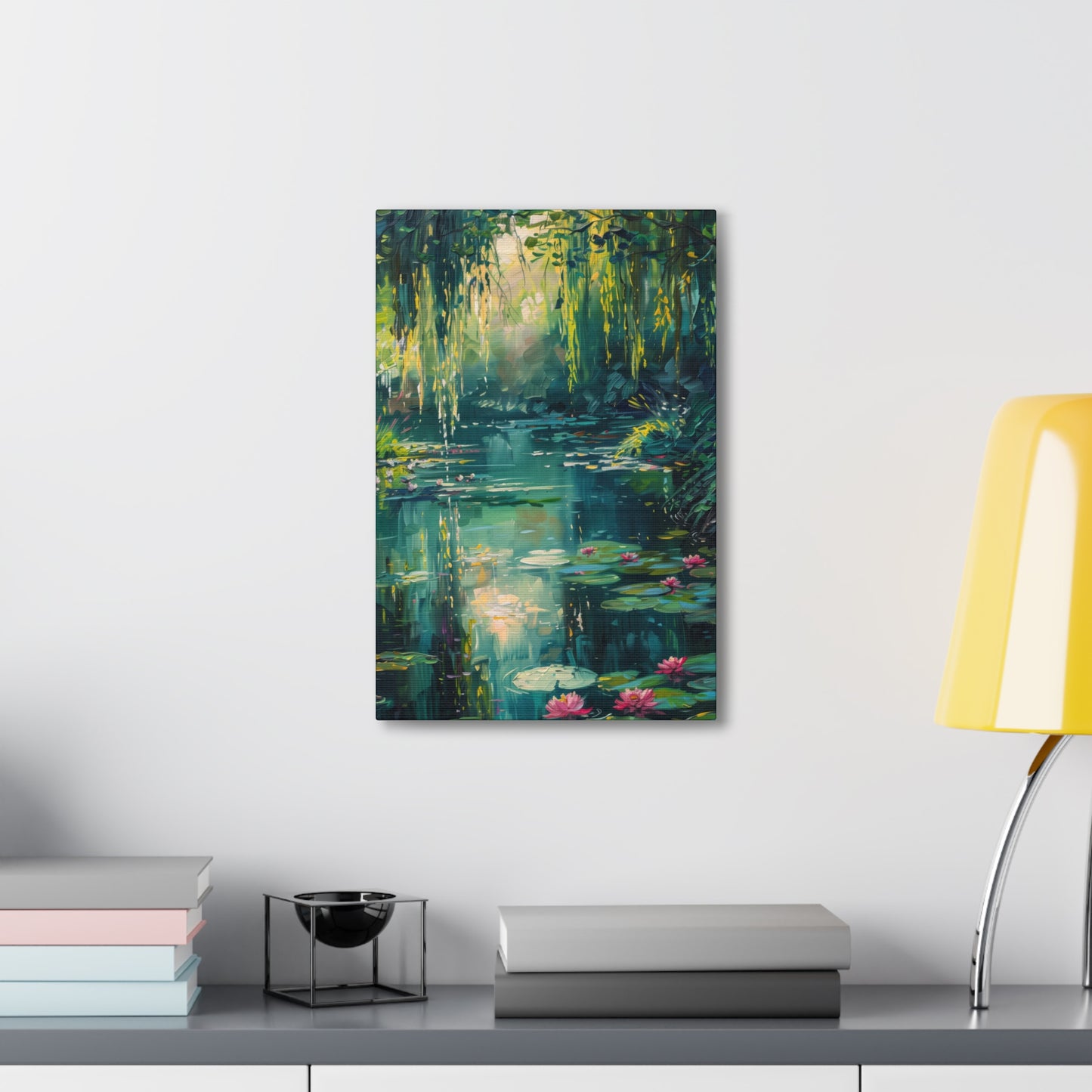 Pond in a Forest - Claude Monet Style Digital Print Canvas Gallery Wraps