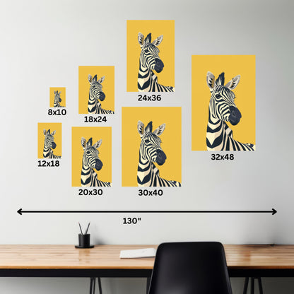 Zebra Digital Illustration Canvas Gallery Wraps