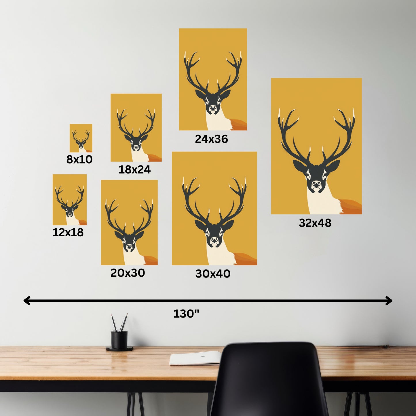 Reindeer - Digital Illustration Canvas Gallery Wraps