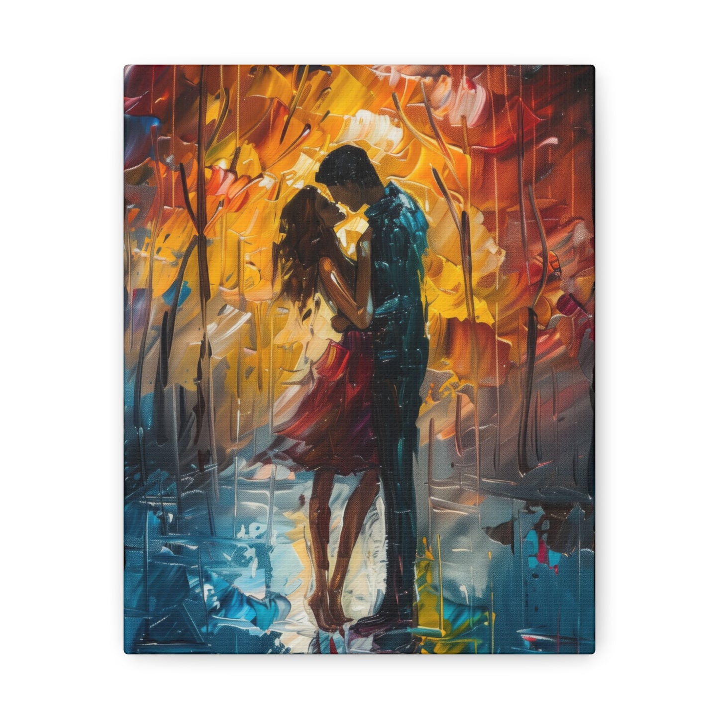 Couple - Leonid Afremov Style Digital Oil Painting Canvas Gallery Wraps