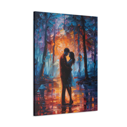 Couple - Leonid Afremov Style Digital Oil Painting Canvas Gallery Wraps