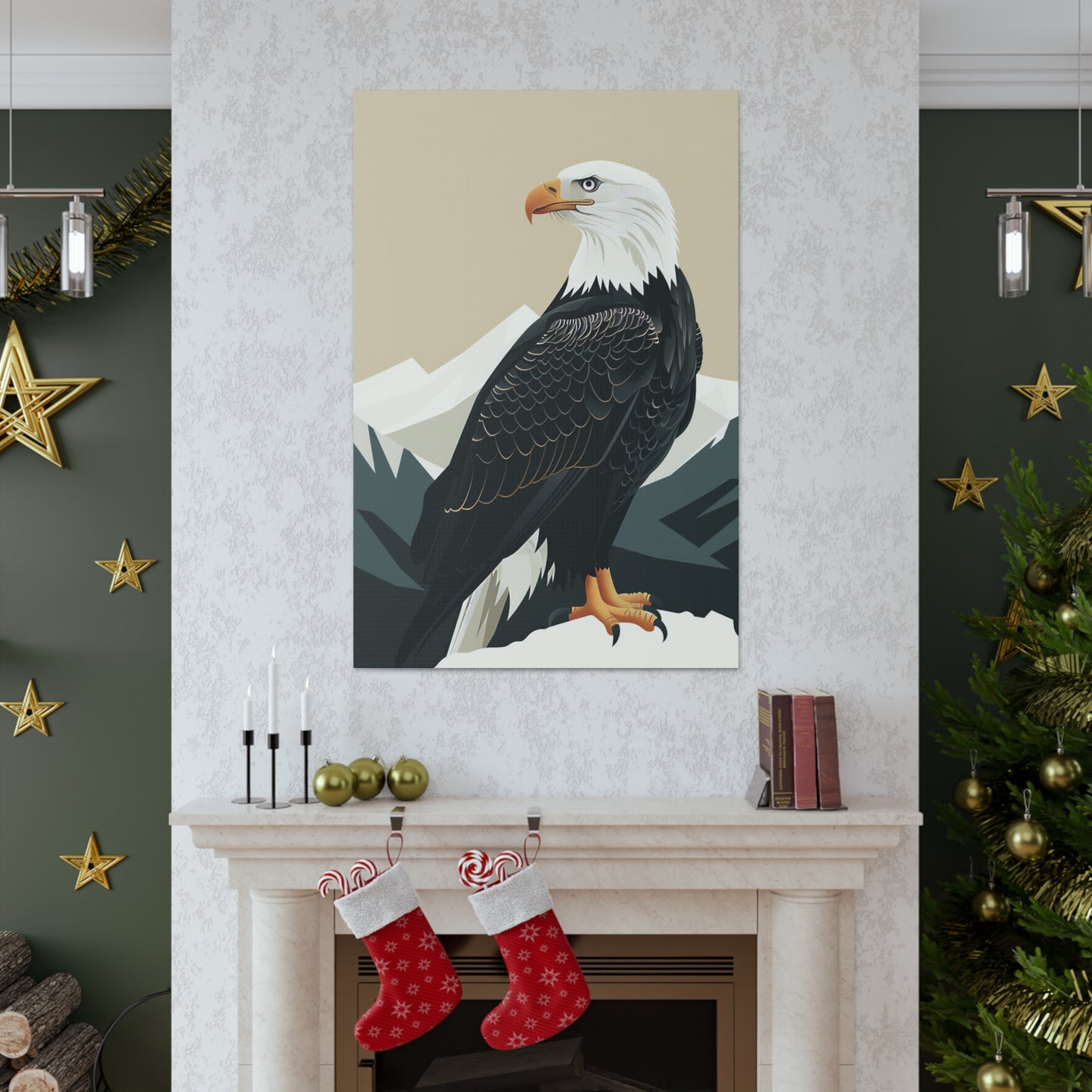 Bald Eagle Digital Illustration Canvas Gallery Wraps