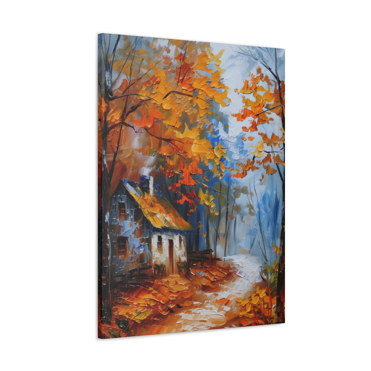 Old House Near the Road Through Autumn Forest - Leonid Afremov Oil Painting Canvas Gallery Wraps