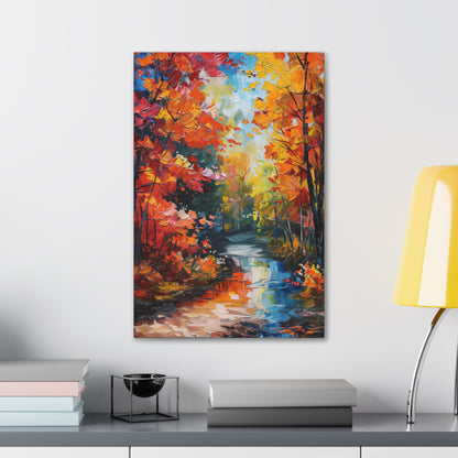 Road Through Autumn Flower Forest - Leonid Afremov Oil Painting Canvas Gallery Wraps