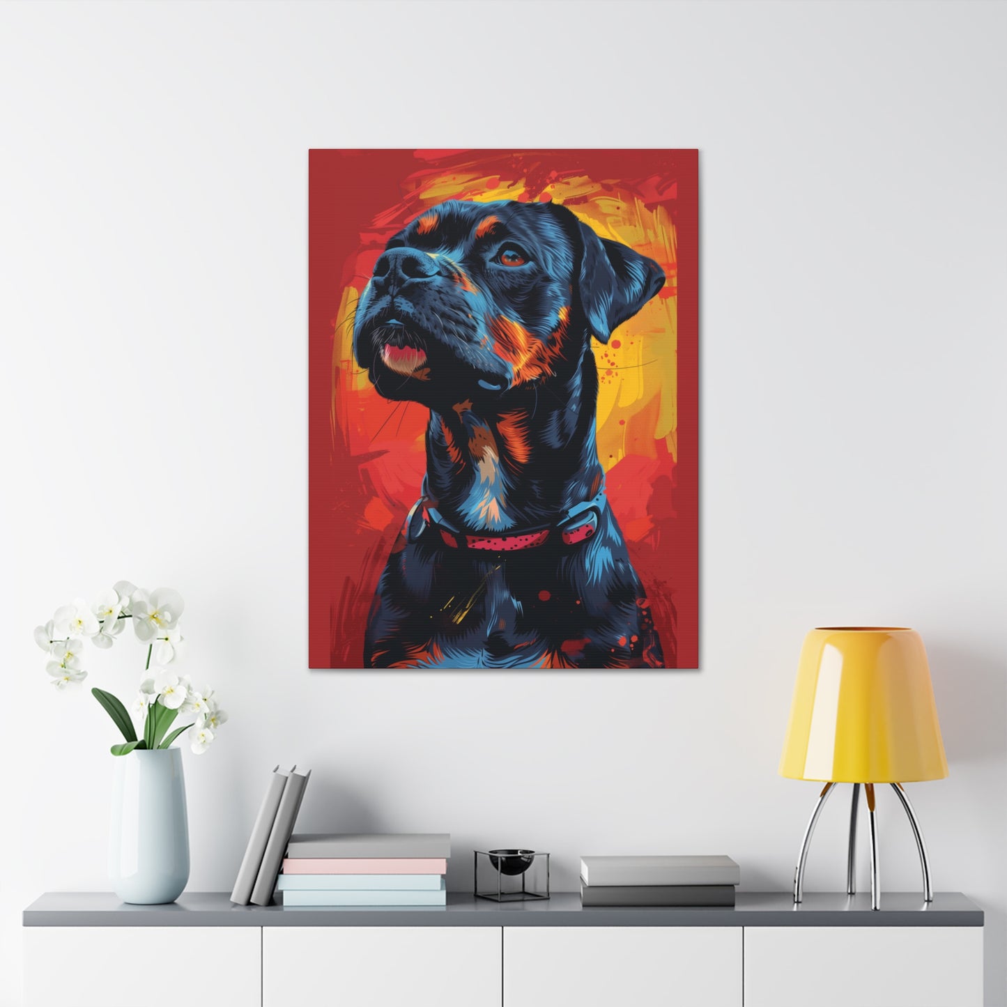 Rottweiler Dog - Abstract Illustration Canvas Gallery Wraps