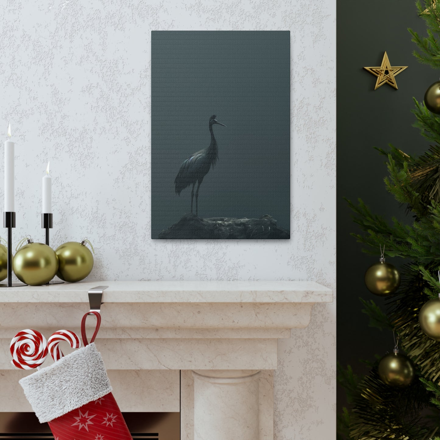 Egret Digital Illustration Canvas Gallery Wraps