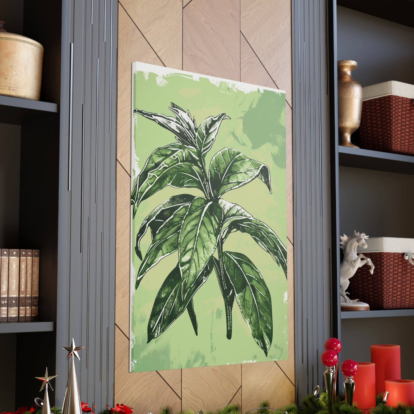 Plant Leaves Digital Illustration Canvas Gallery Wraps