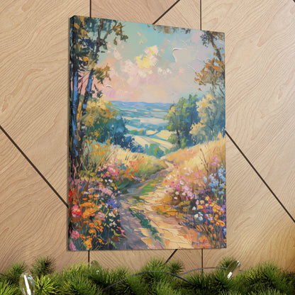 old countryside road in medieval times Digital Oil Painting Print Canvas Gallery Wraps