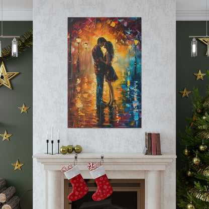 Couple - Leonid Afremov Style Digital Oil Painting Canvas Gallery Wraps