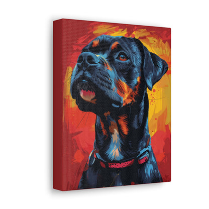 Rottweiler Dog - Abstract Illustration Canvas Gallery Wraps