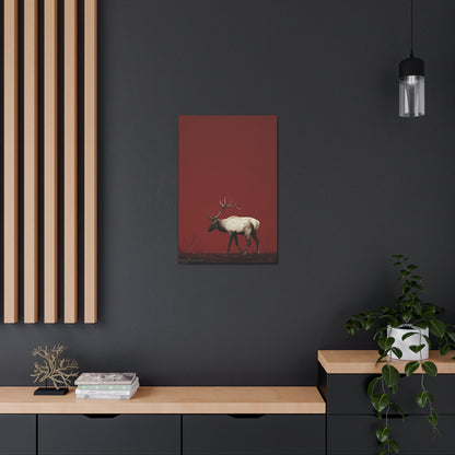 Moose with Antlers Digital Illustration Canvas Gallery Wraps