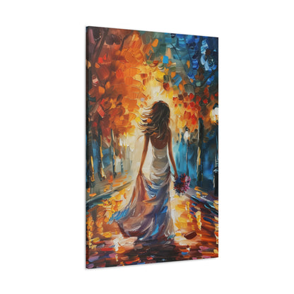 Bride in the Streets - Leonid Afremov Style Digital Print Canvas Gallery Wraps