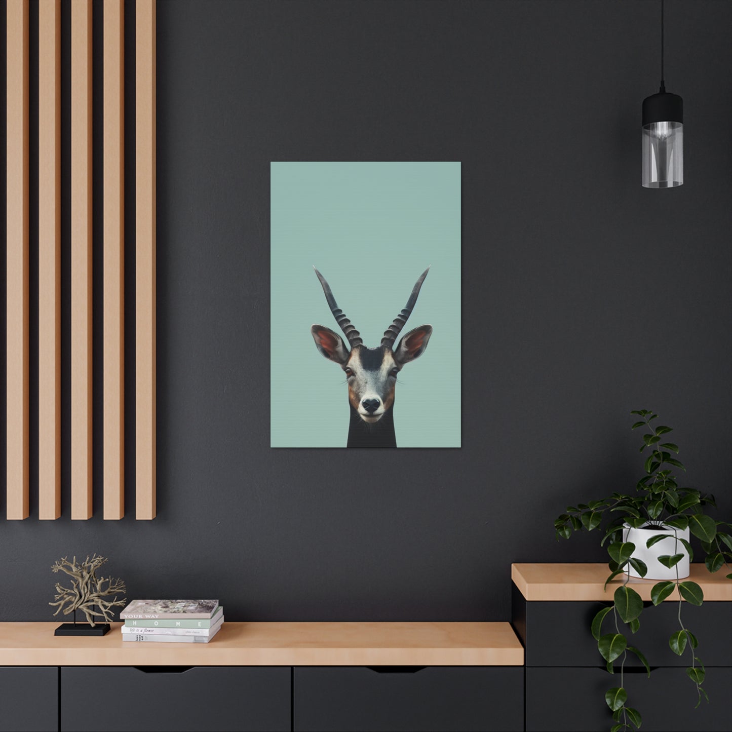 Antelope with Antlers Digital Illustration Canvas Gallery Wraps