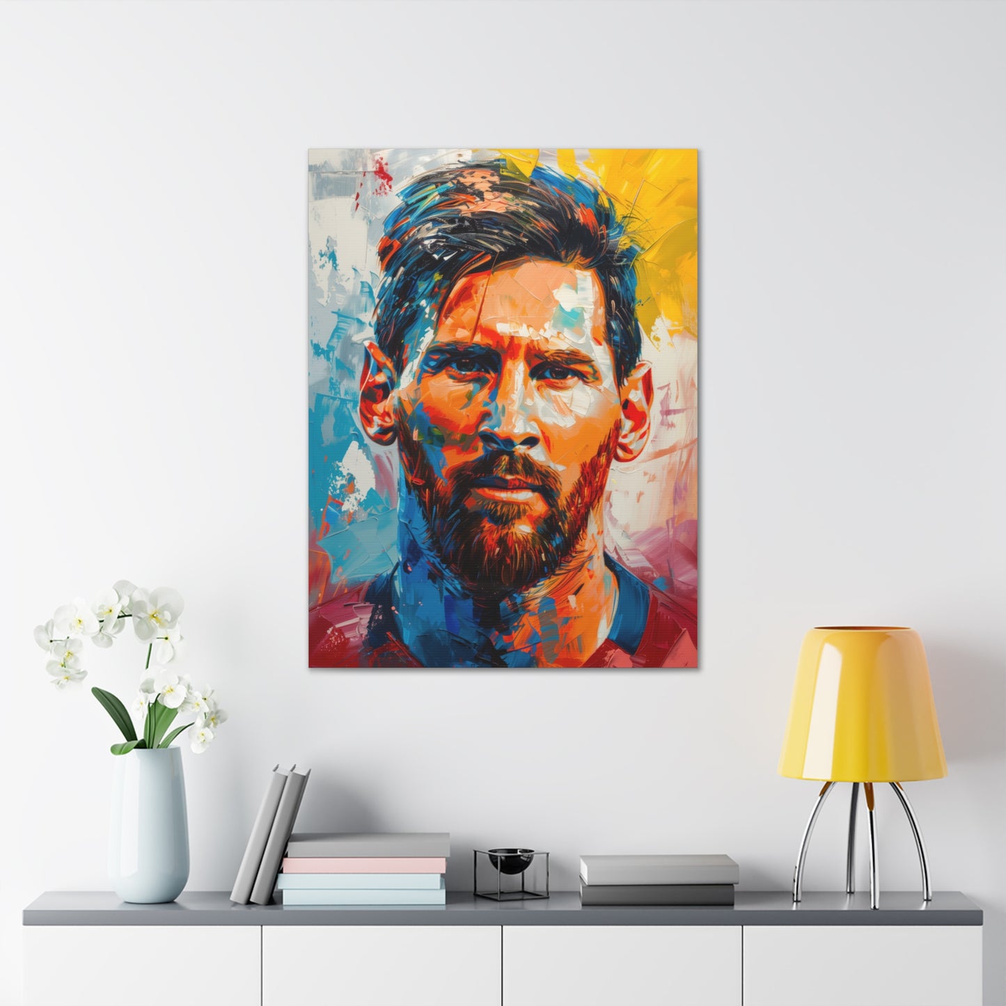 Lionel Messi - Abstract Digital Painting Canvas Gallery Wraps