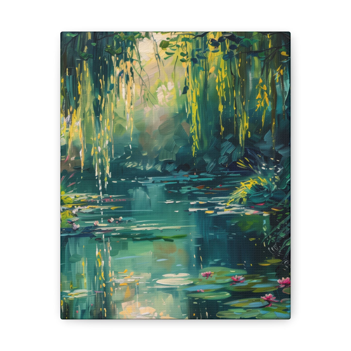 Pond in a Forest - Claude Monet Style Digital Print Canvas Gallery Wraps