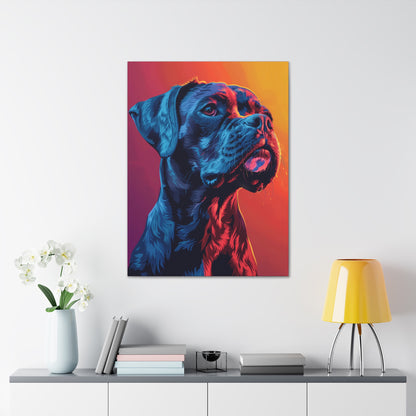 American Pit Bull Terrier Dog - Abstract Illustration Canvas Gallery Wraps