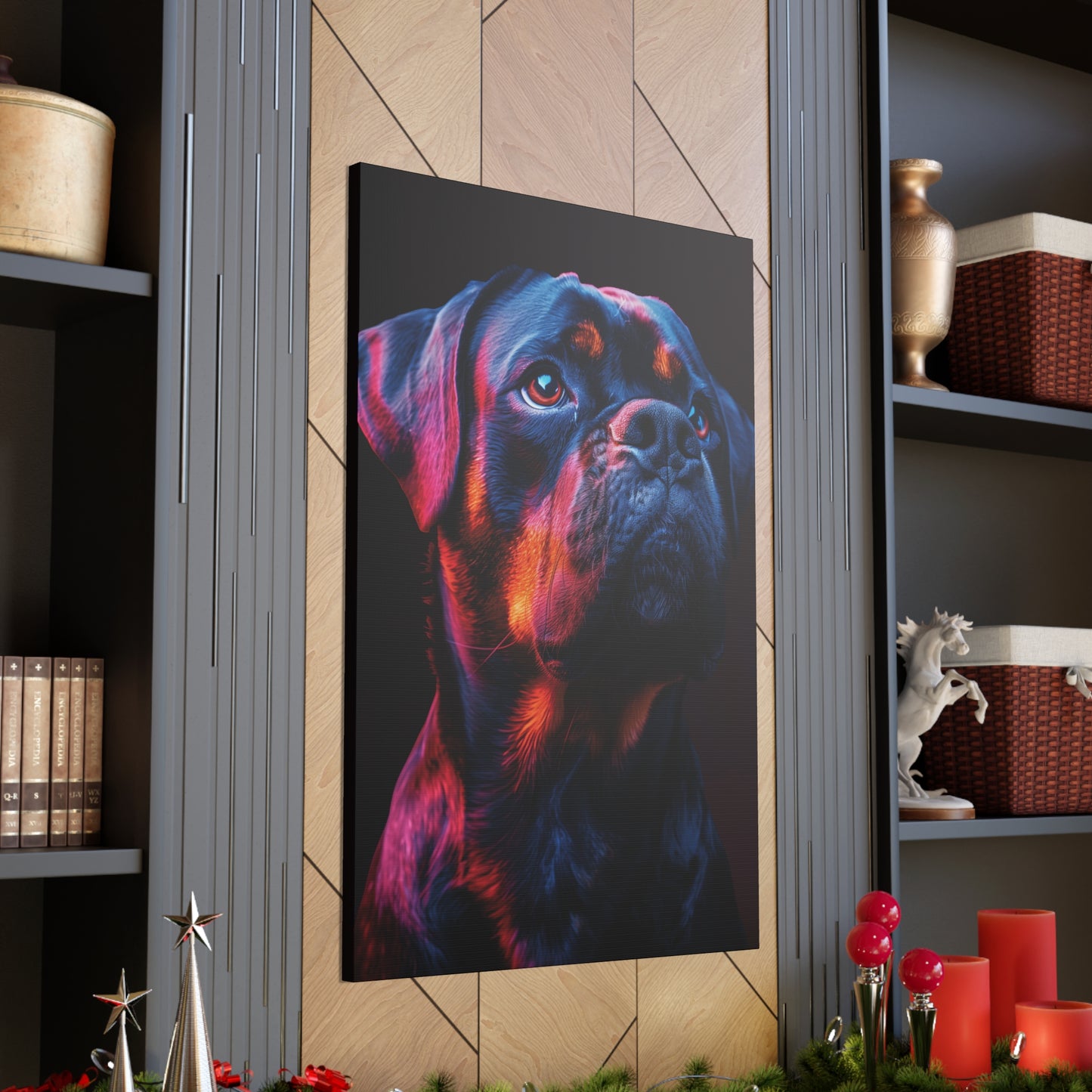 Rottweiler Dog - Abstract Illustration Canvas Gallery Wraps