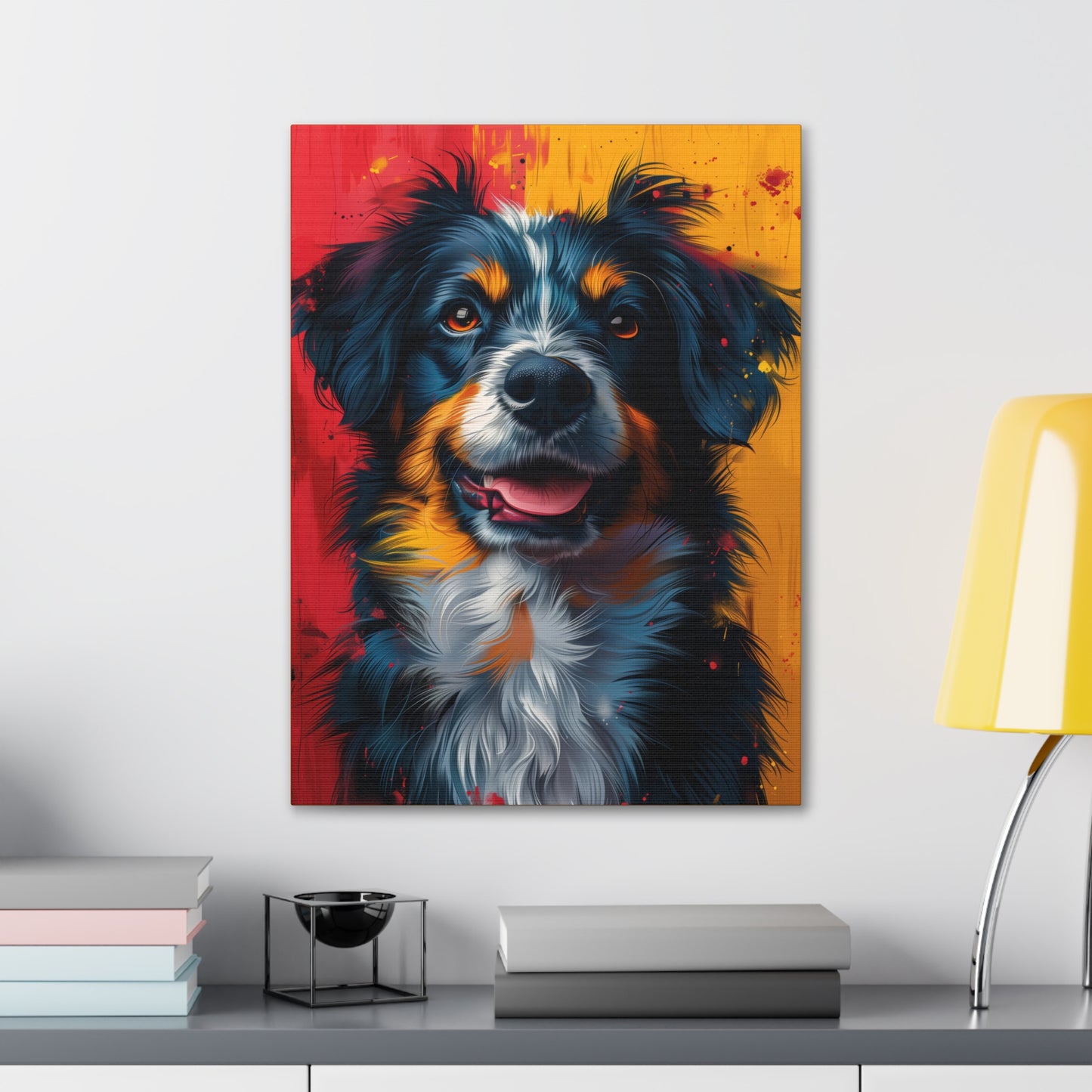 Border Collie Dog - Illustration Canvas Gallery Wraps